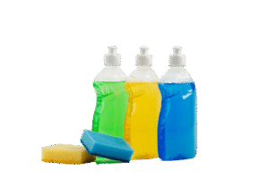 Washing dishes soap